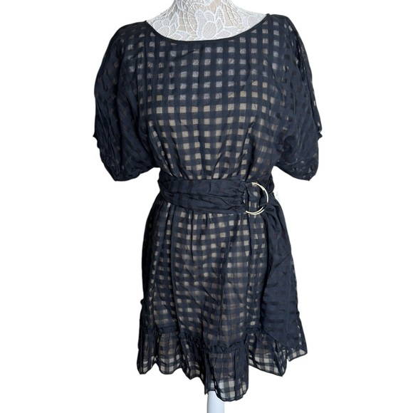 NWT Anthropologie Shoshanna Jaida Ruffled Mini Dress Black size 14 - Picture 2 of 12